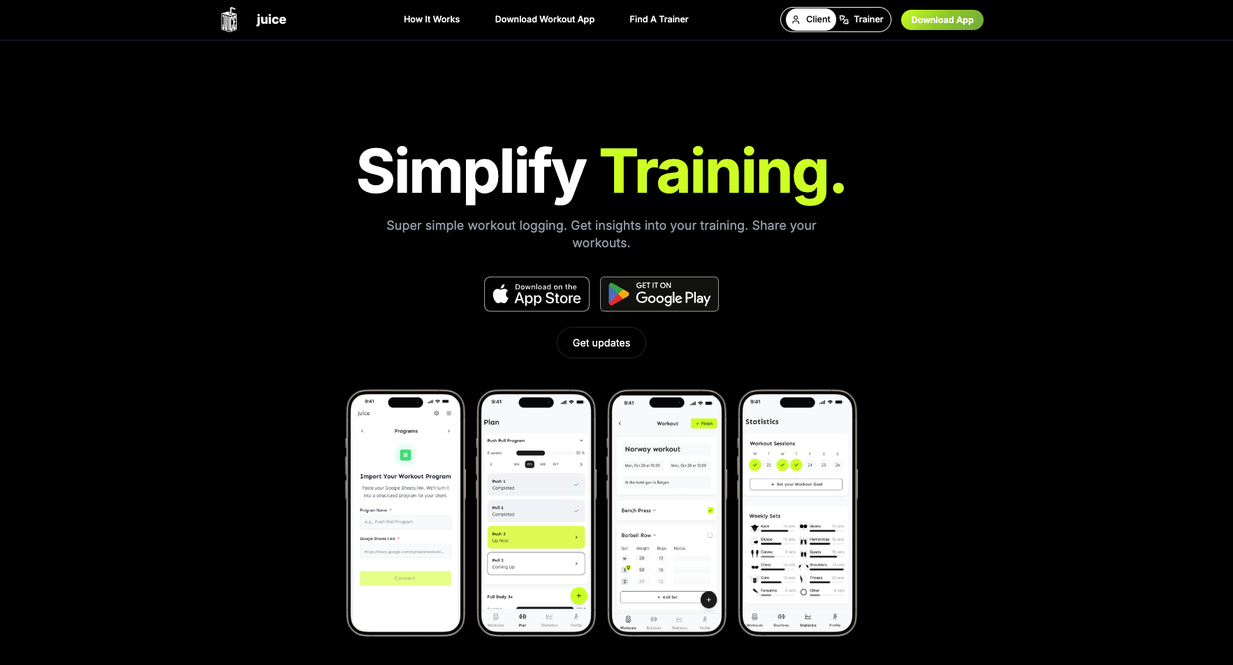 Fitness App Website
